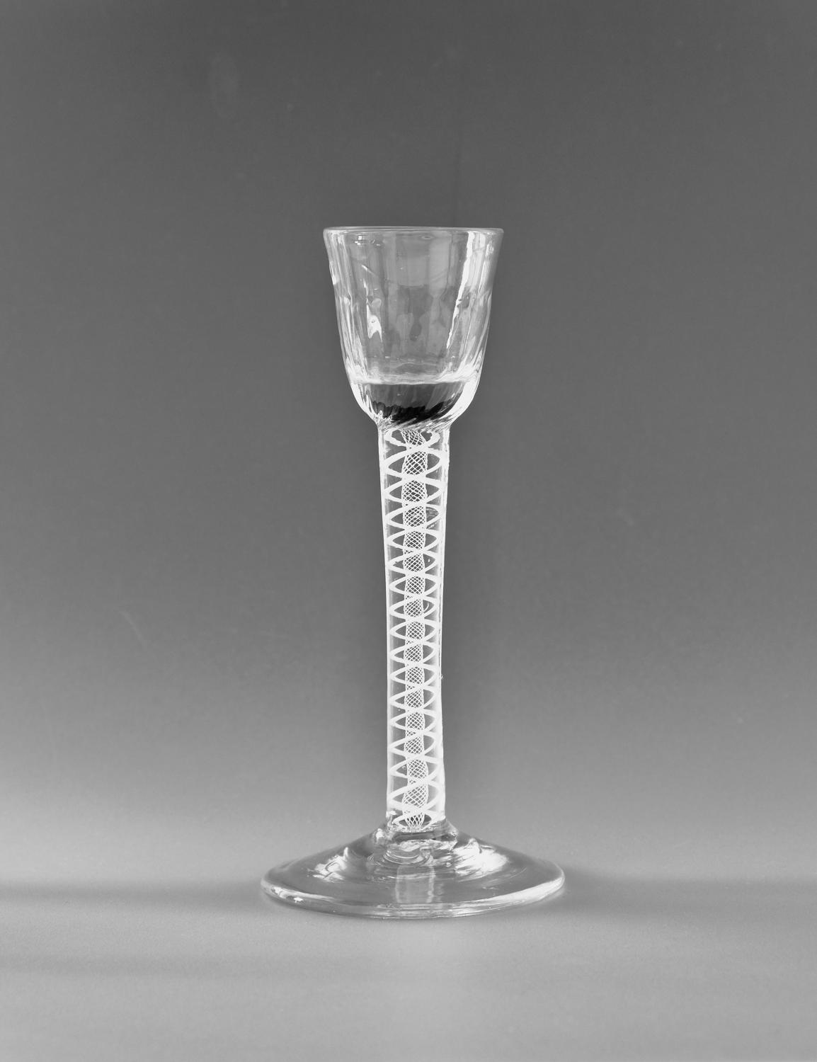 Opaque twist cordial glass. English C1790