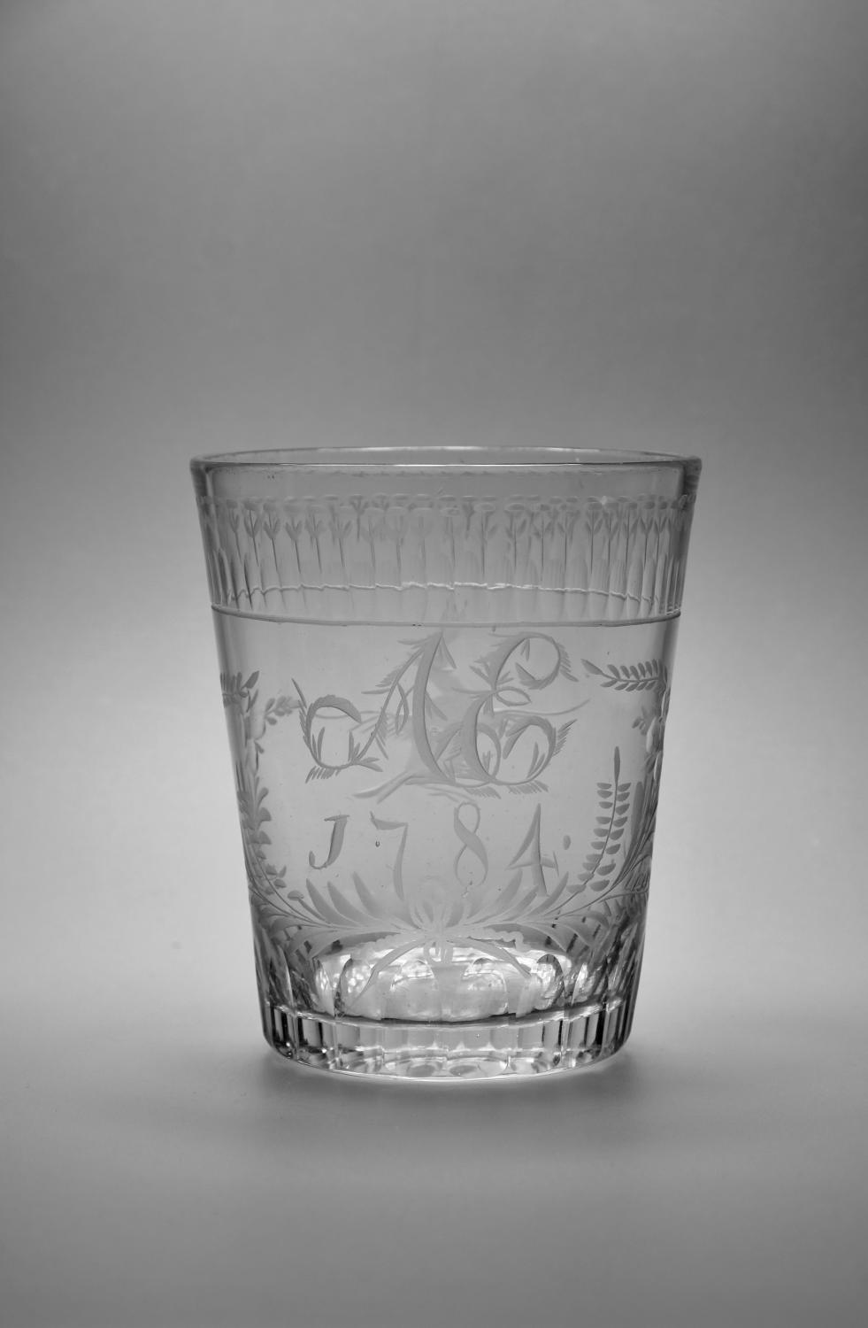 Engraved tumbler dated 1784