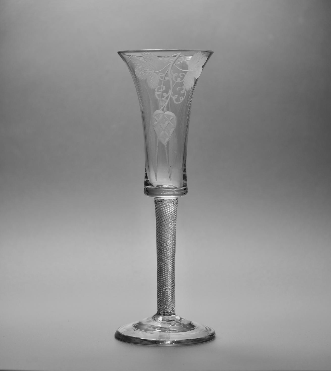 Multi spiral air twist ale glass C1755.