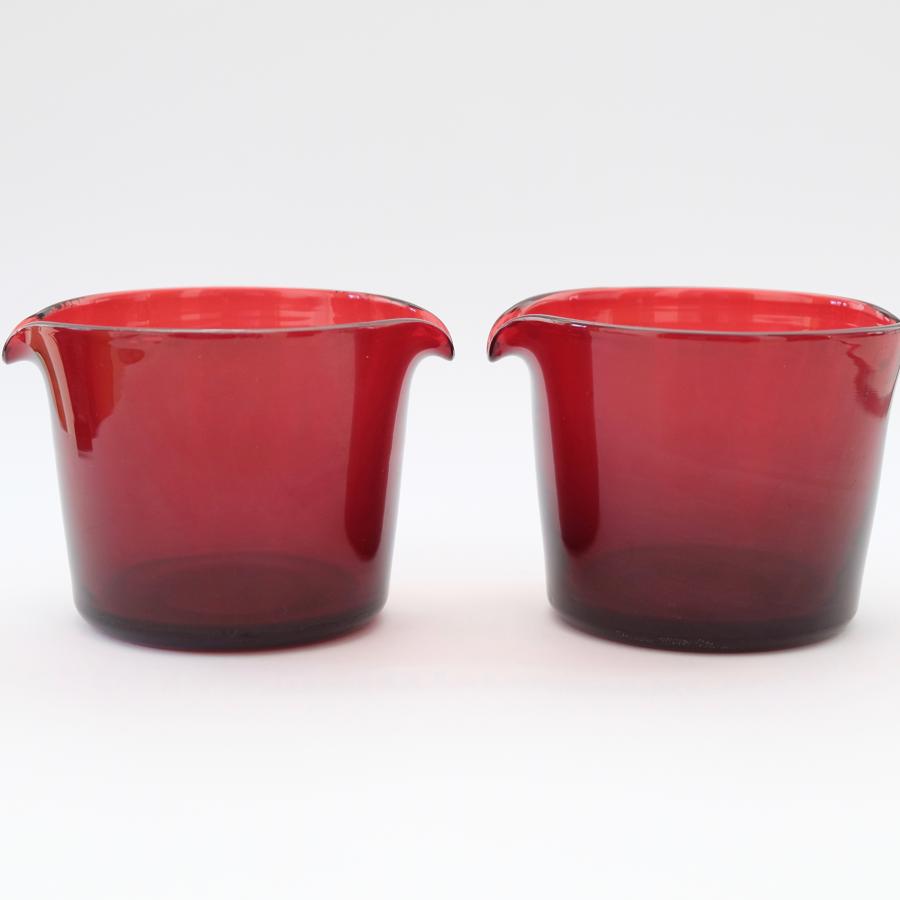 Pair of ruby wine glass coolers C1835/40
