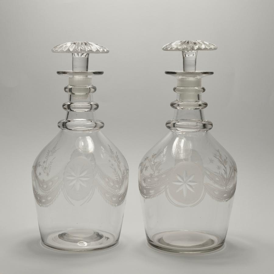 Pair of decanters English C1830