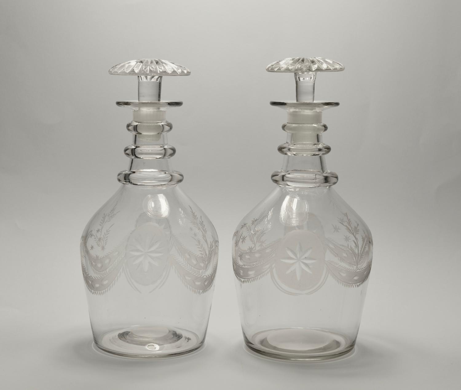 Pair of decanters English C1830