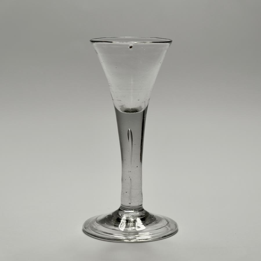 Plain stem wine glass English C1750