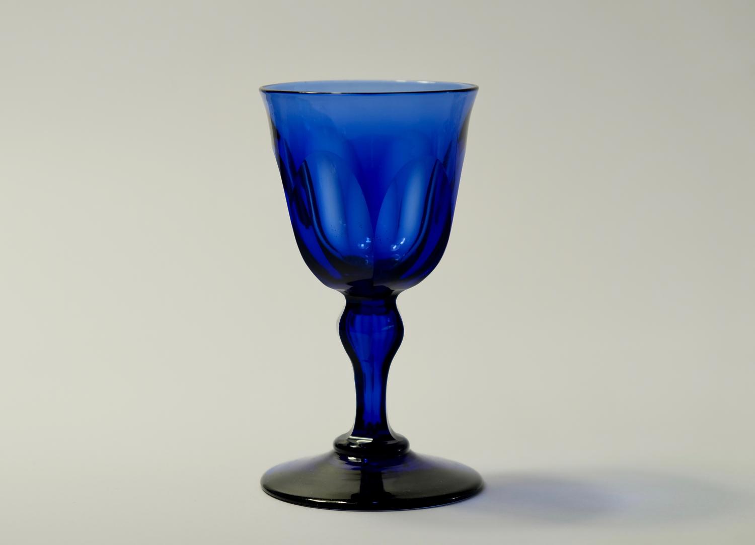 Blue wine glass English C1830