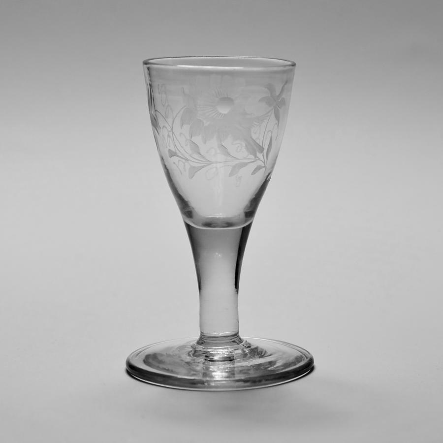 Engraved dram glass C1780.