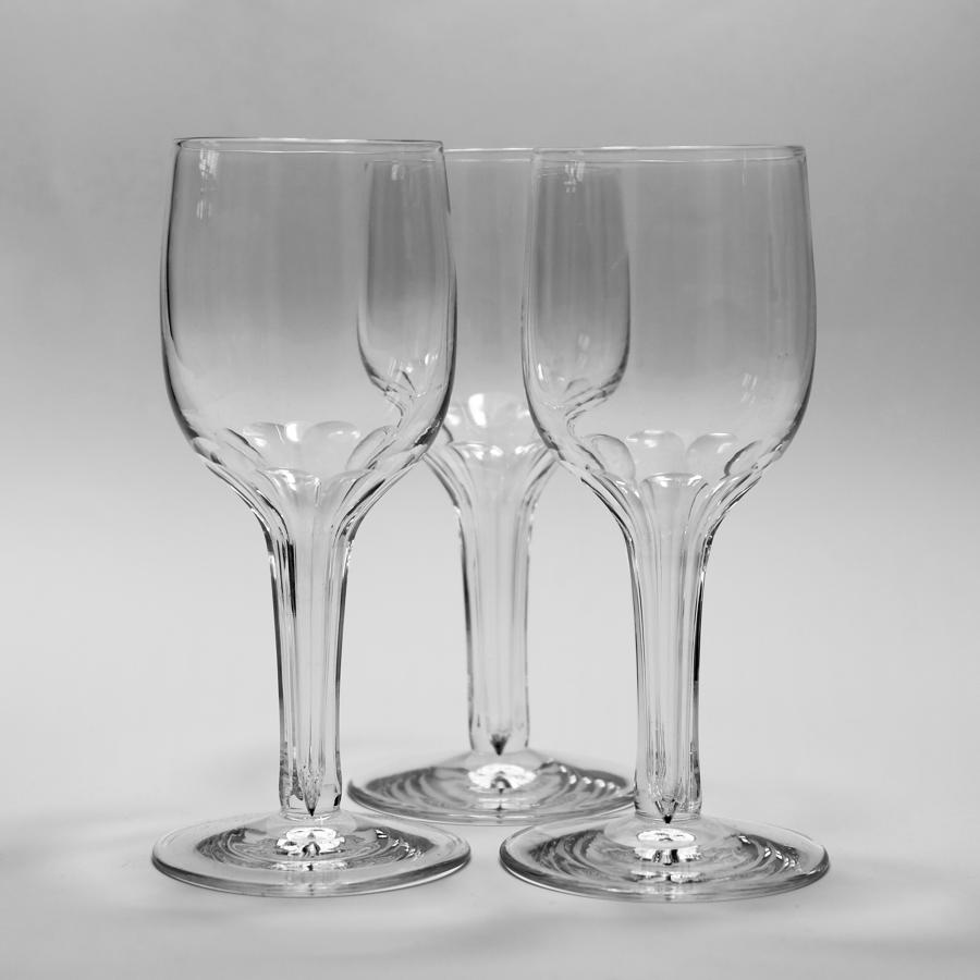 Three from a set of 6 hollow stem wines C1860