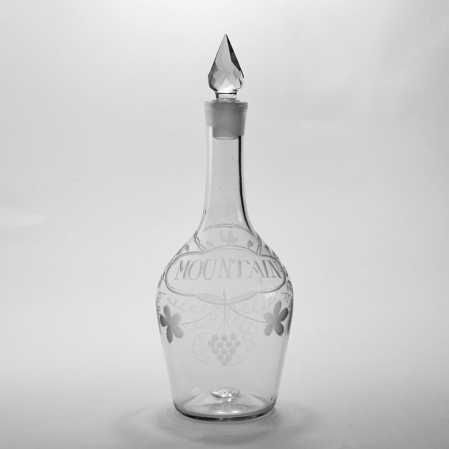 Shouldered decanter labelled Mountain C1760