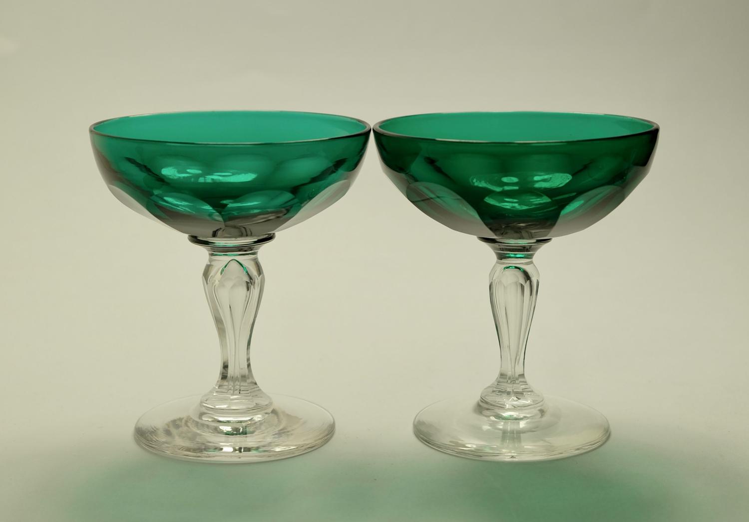 Pair of champagne glasses C1880