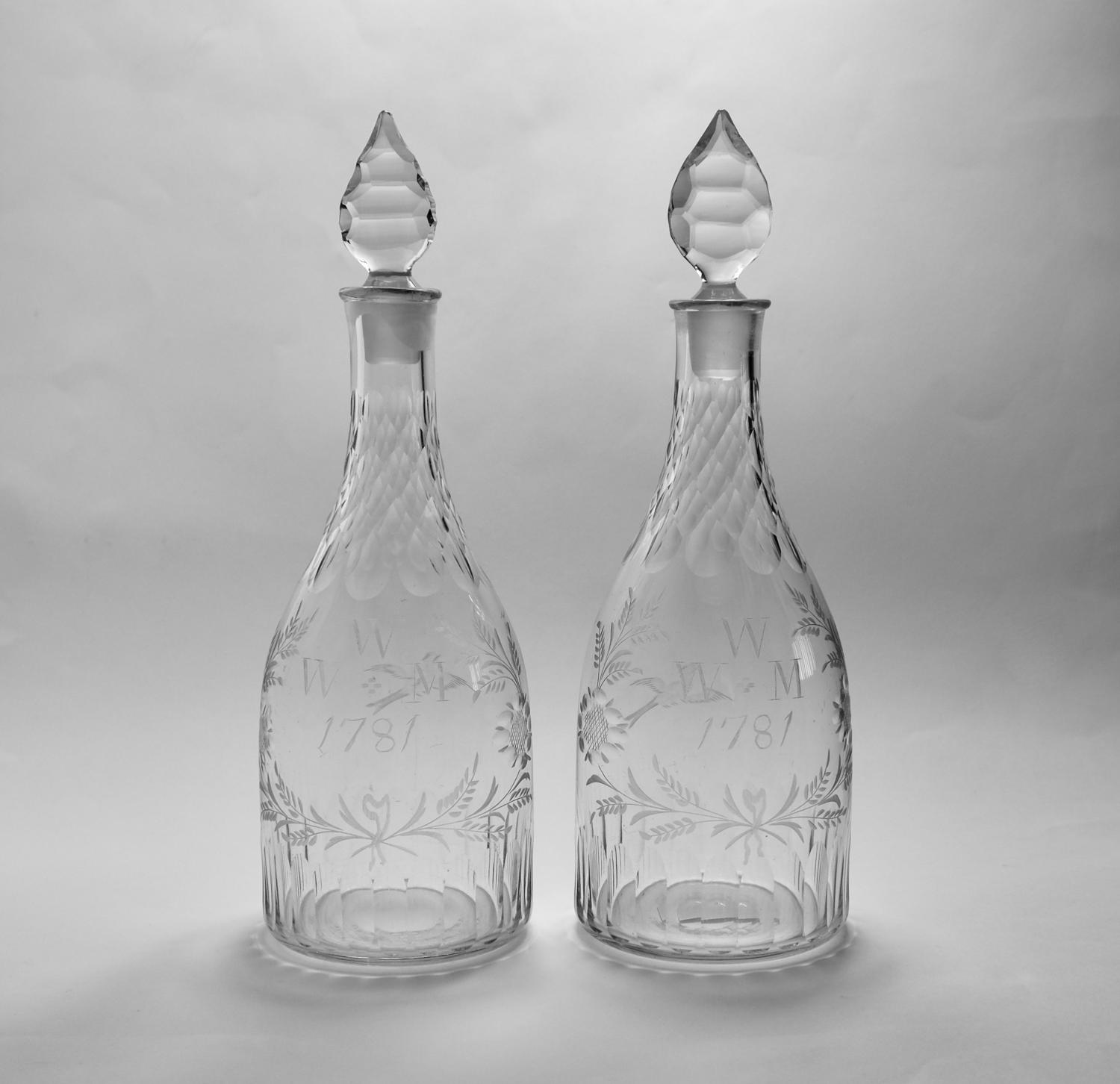 Pair of 18th century decanters
