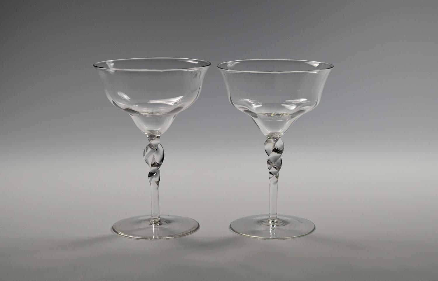 Pair of champagne glasses C1900