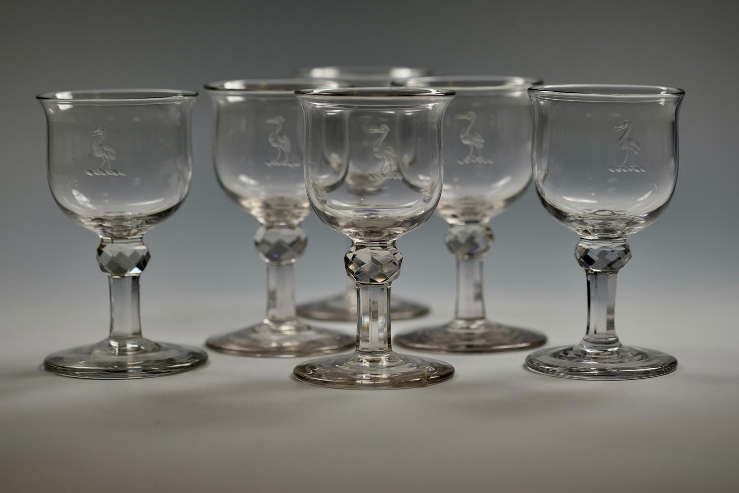 Set of six port glasses English c1830