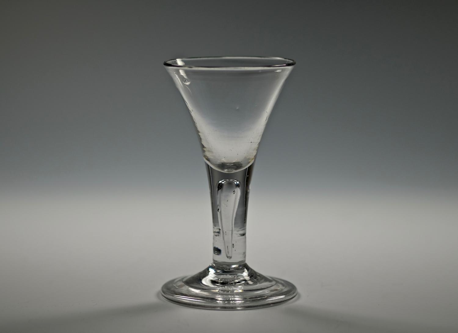Short plain stem wine glass English C1750