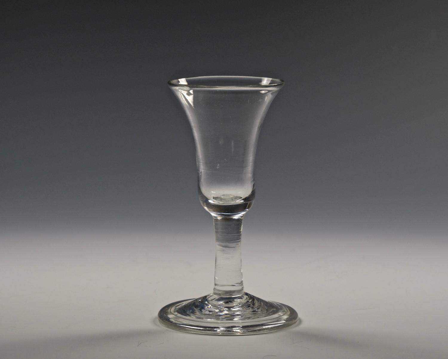 Short plain stem wine glass English C1760