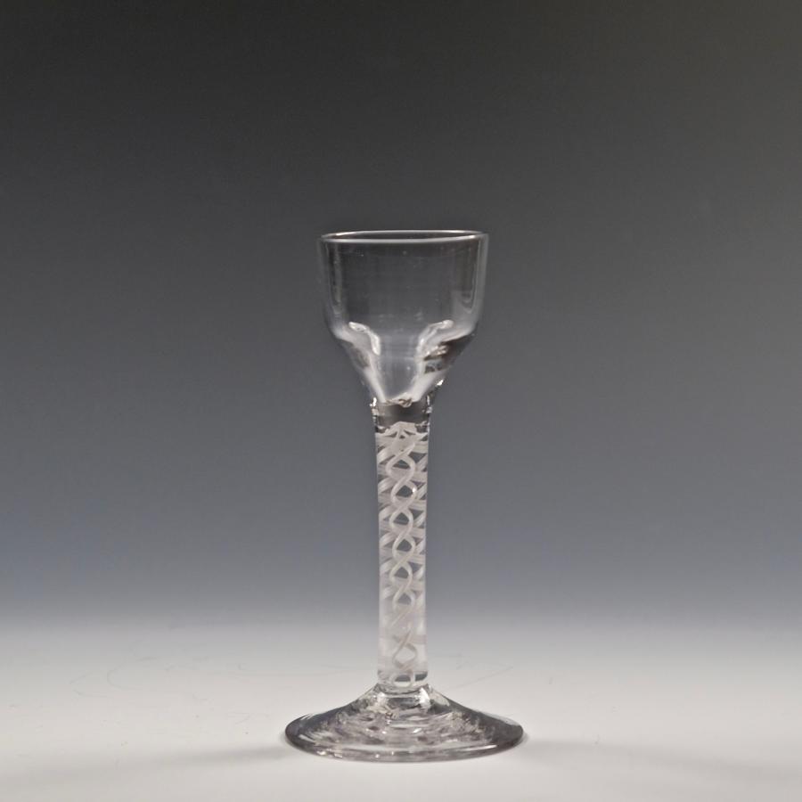 Opaque twist wine glass English C1765