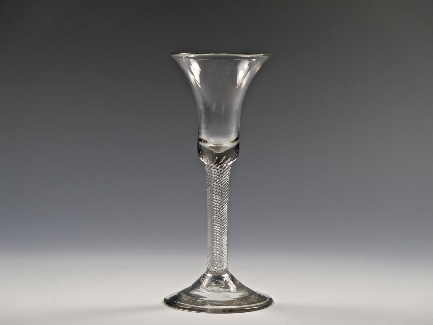 Multi spiral air twist wine glass English C1755