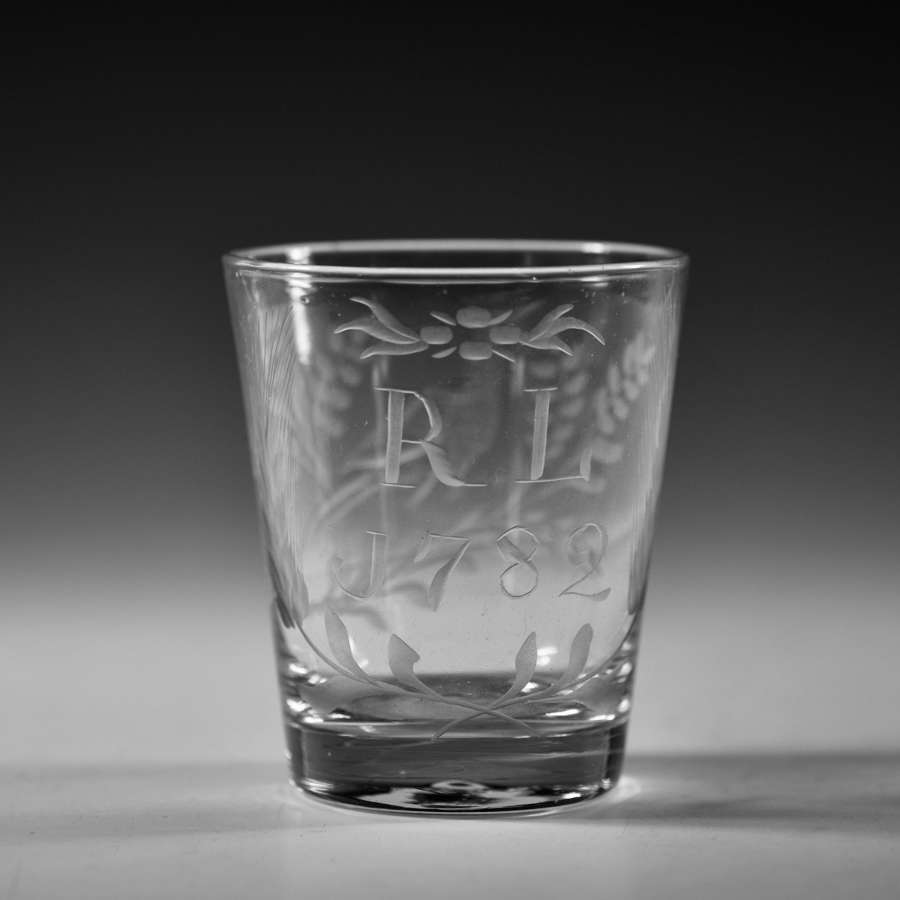 Engraved tumbler dated 1782