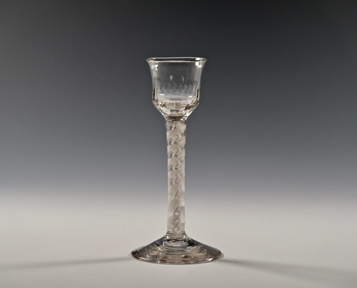 Double series opaque twist cordial glass English C1760