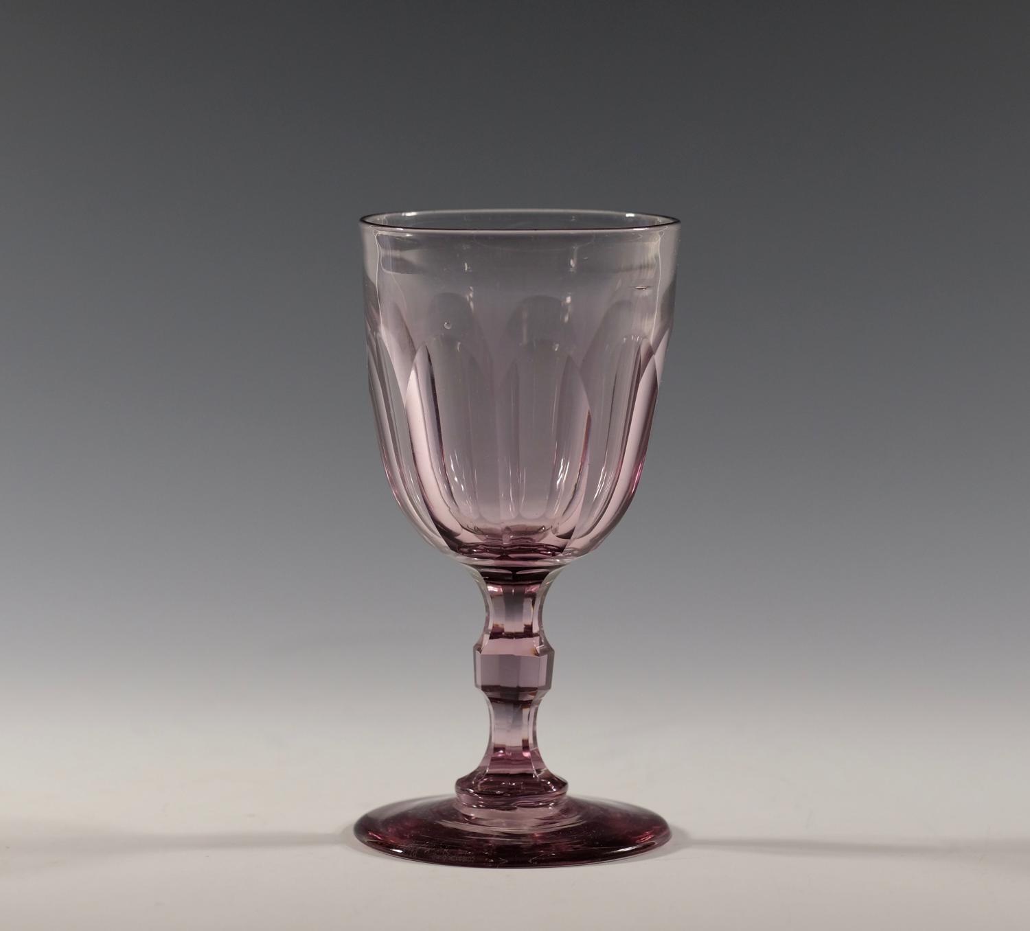 Pale amethyst wine glass English C1840