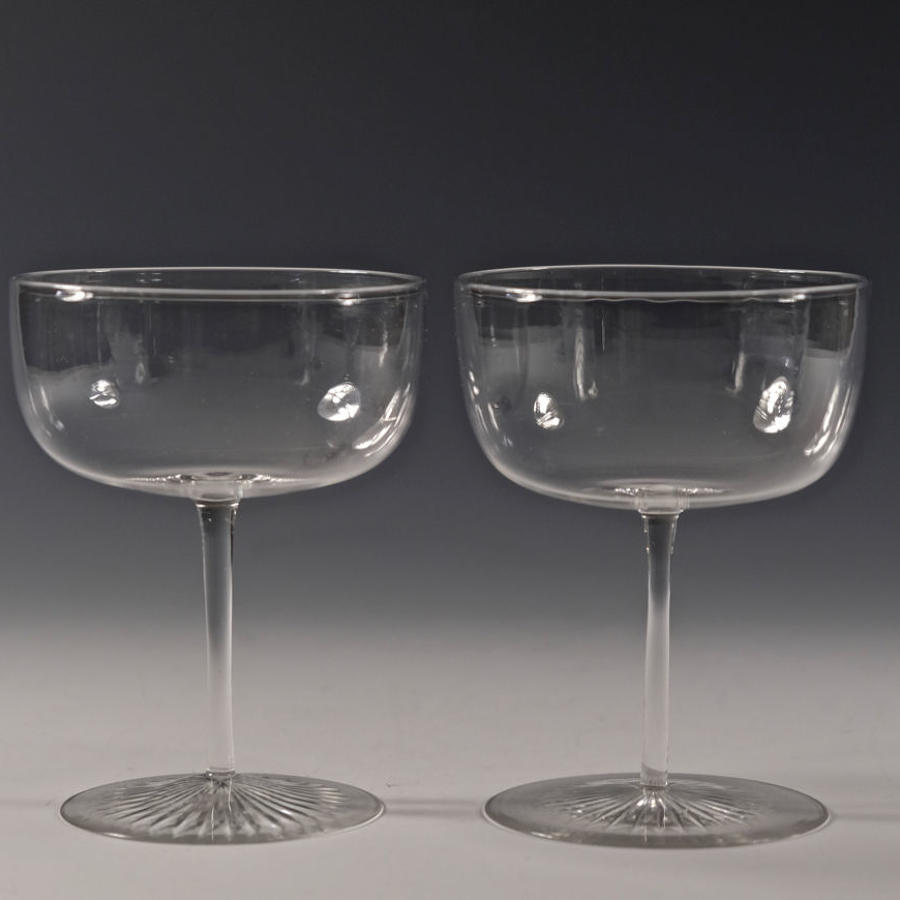 Pair of champagne glasses English C1890