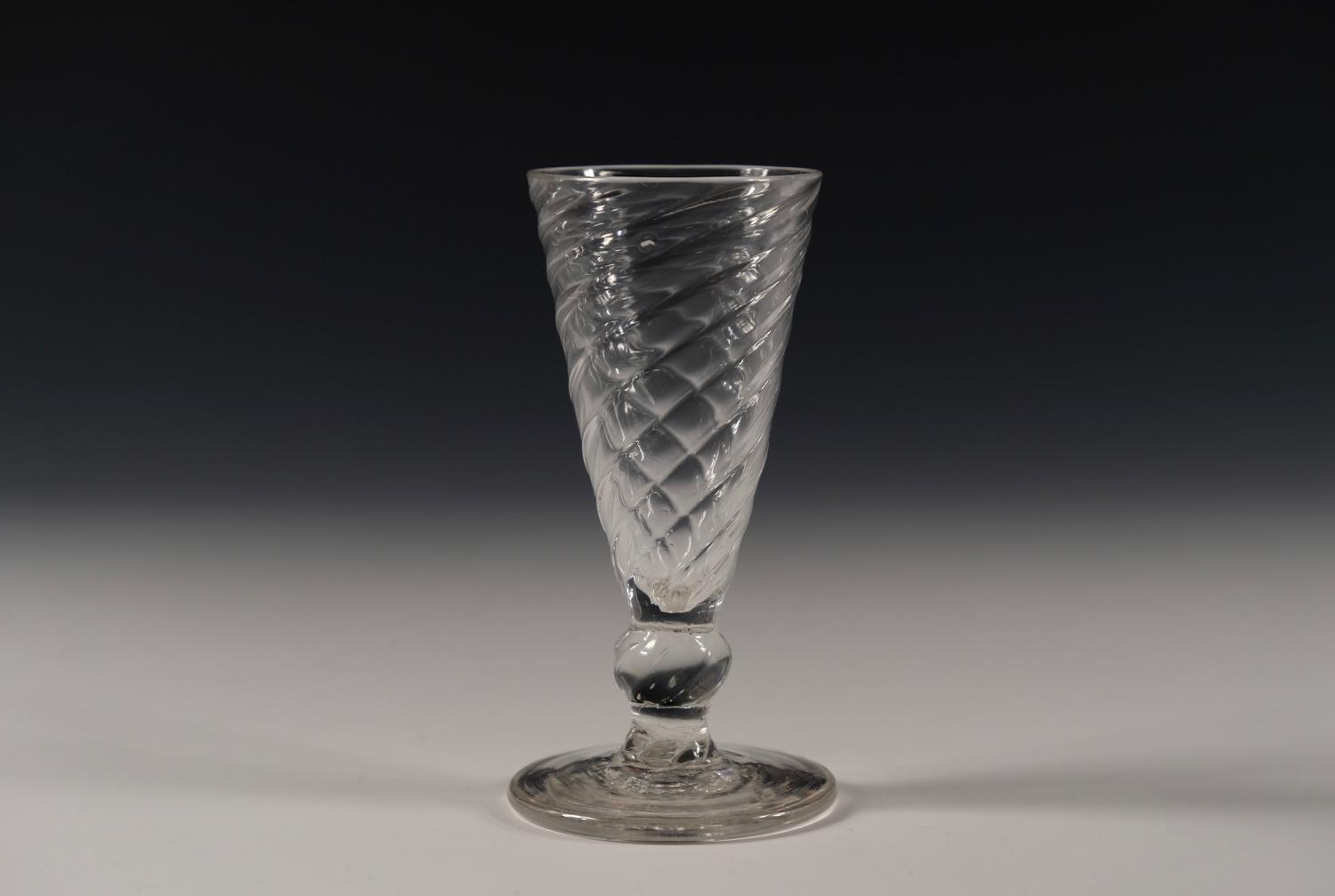 Wrythen ale glass English C1780-1800