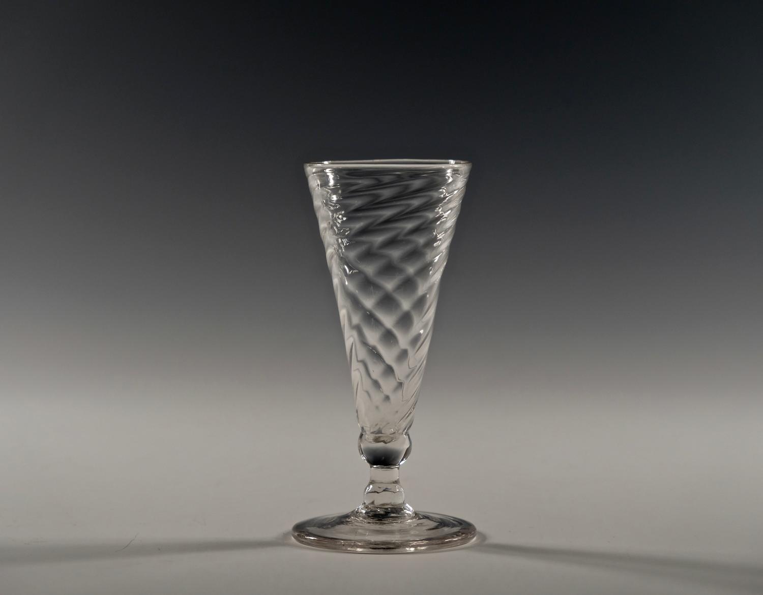 Wrythen ale glass English C1780 - 1800