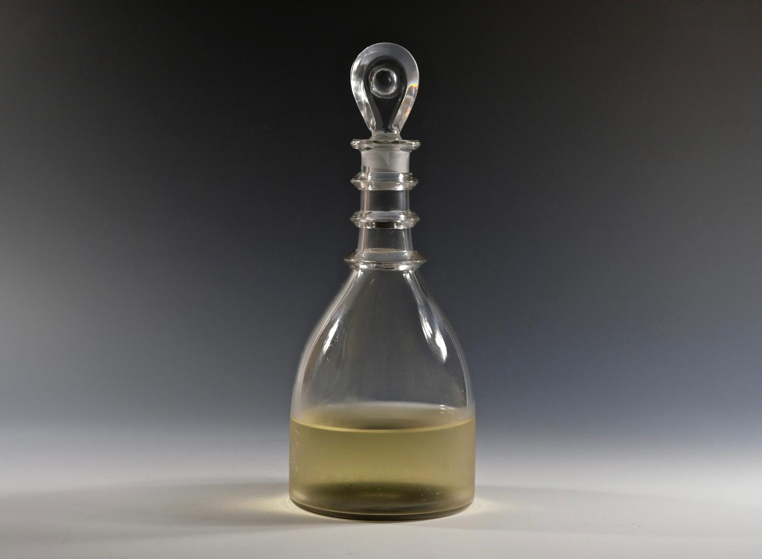 Decanter with three blade neck rings and lozenge stopper English C1810