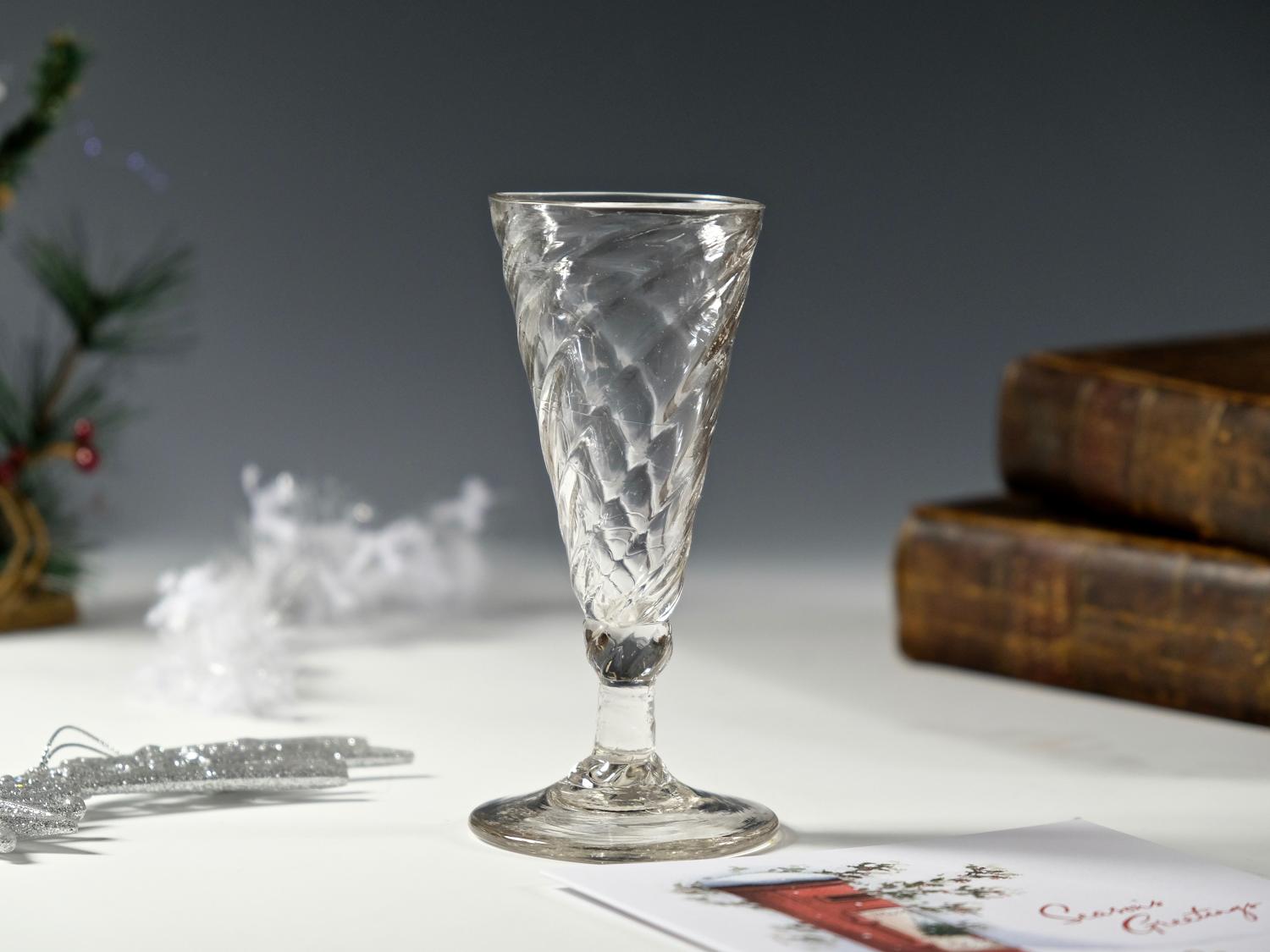 Wrythen ale glass English C1770-1800