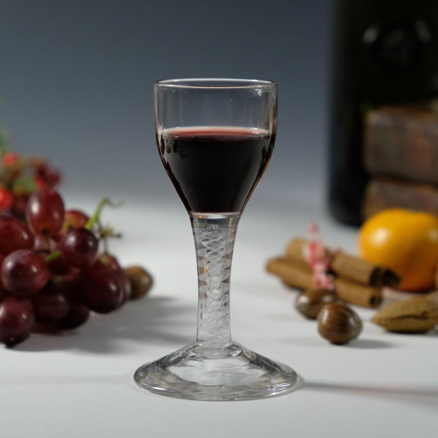 Double series opaque twist wine glass English C1765