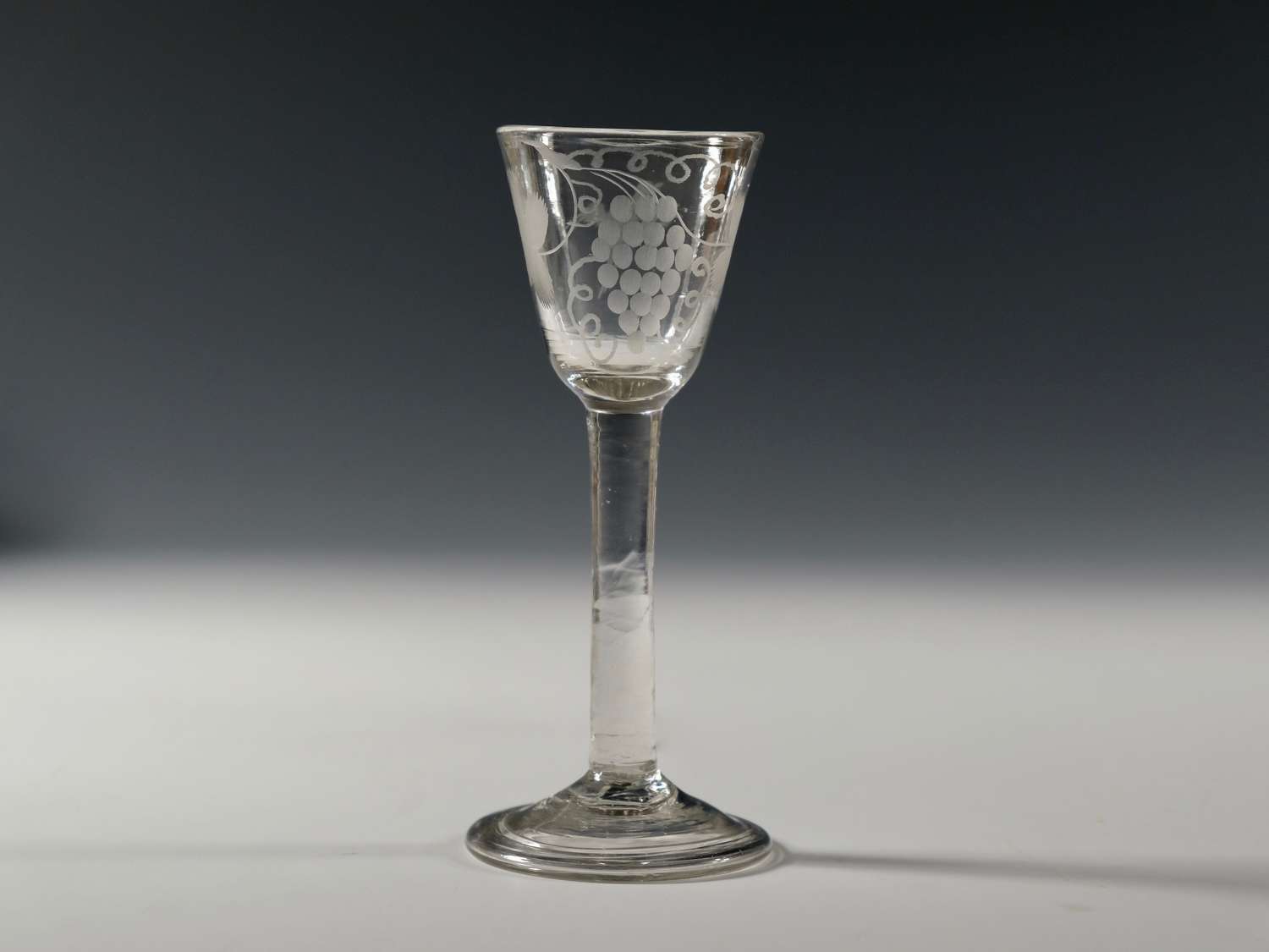 Plain stem wine glass English C1760