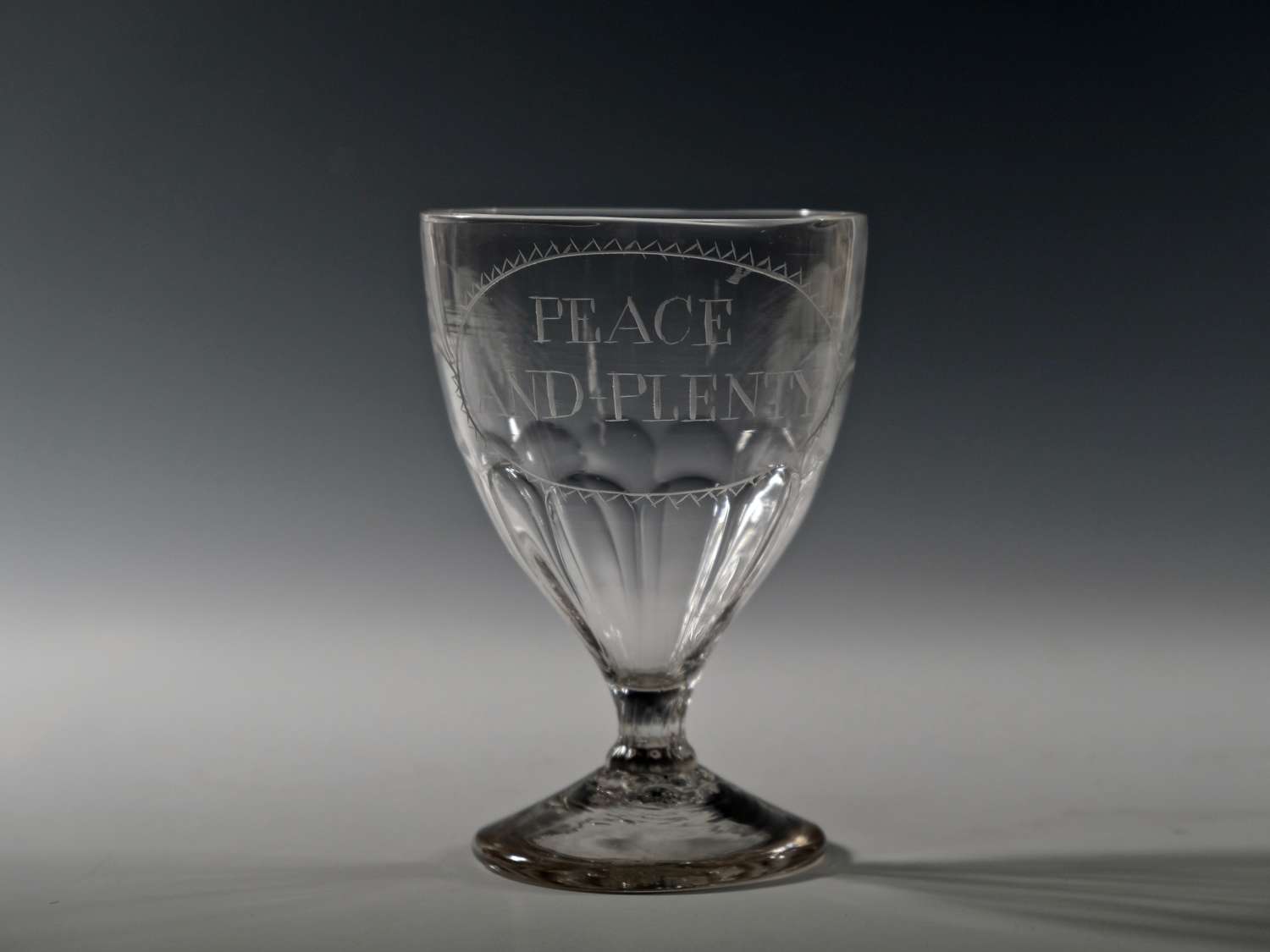 Rummer engraved peace and plenty English C1800