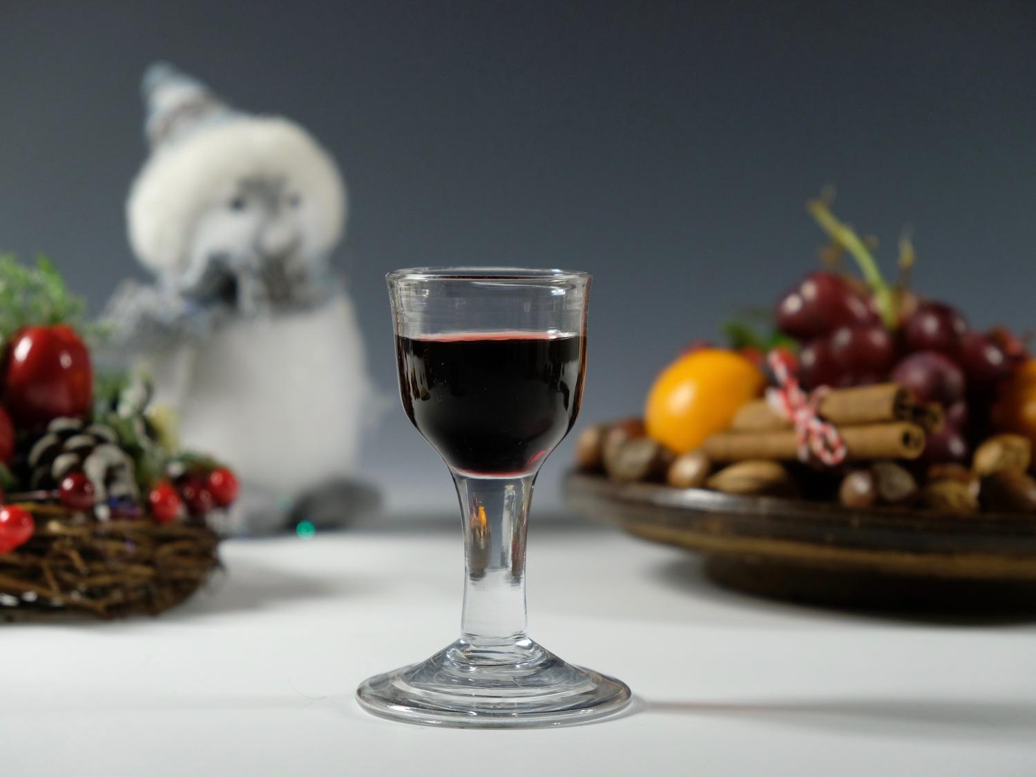 Short plain stem wine glass English 1760