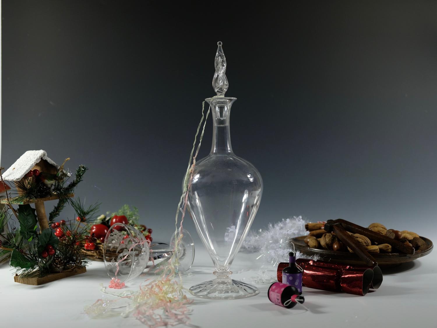 Claret decanter by Harry Powell Whitefriars C1900