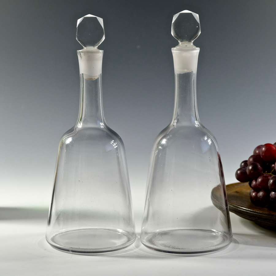 Pair of mallet decanters English C1770