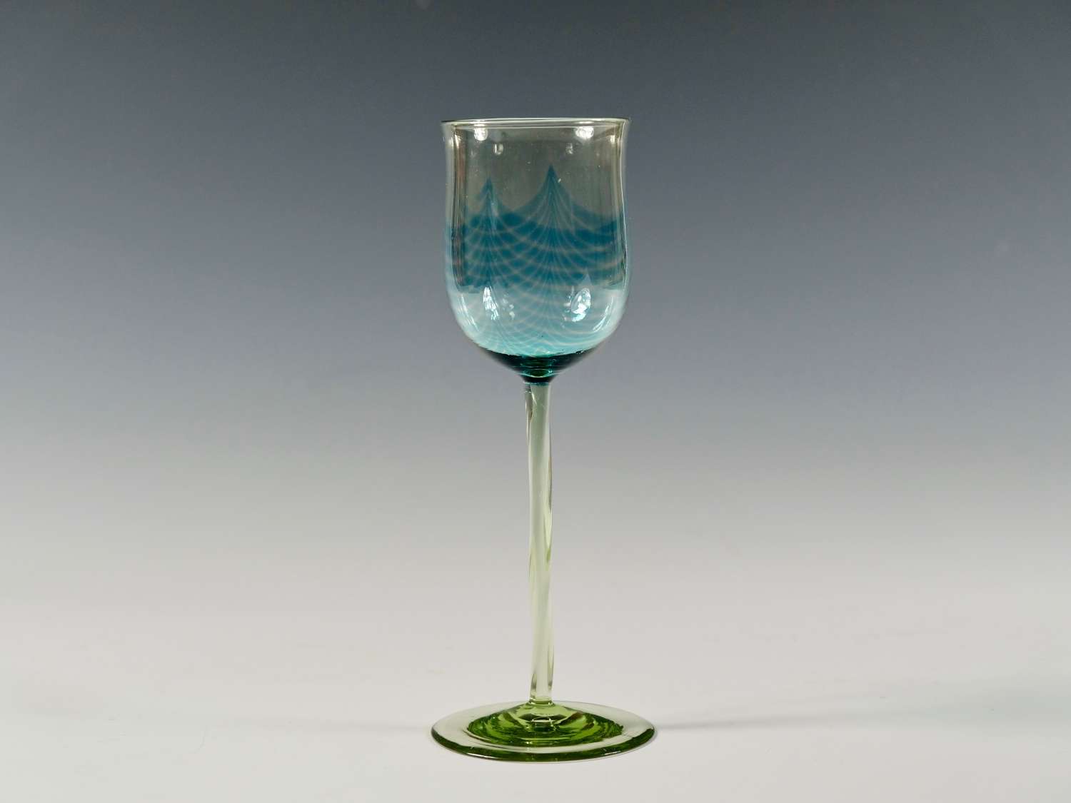 Wine glass with melted in pulled up threads C1899