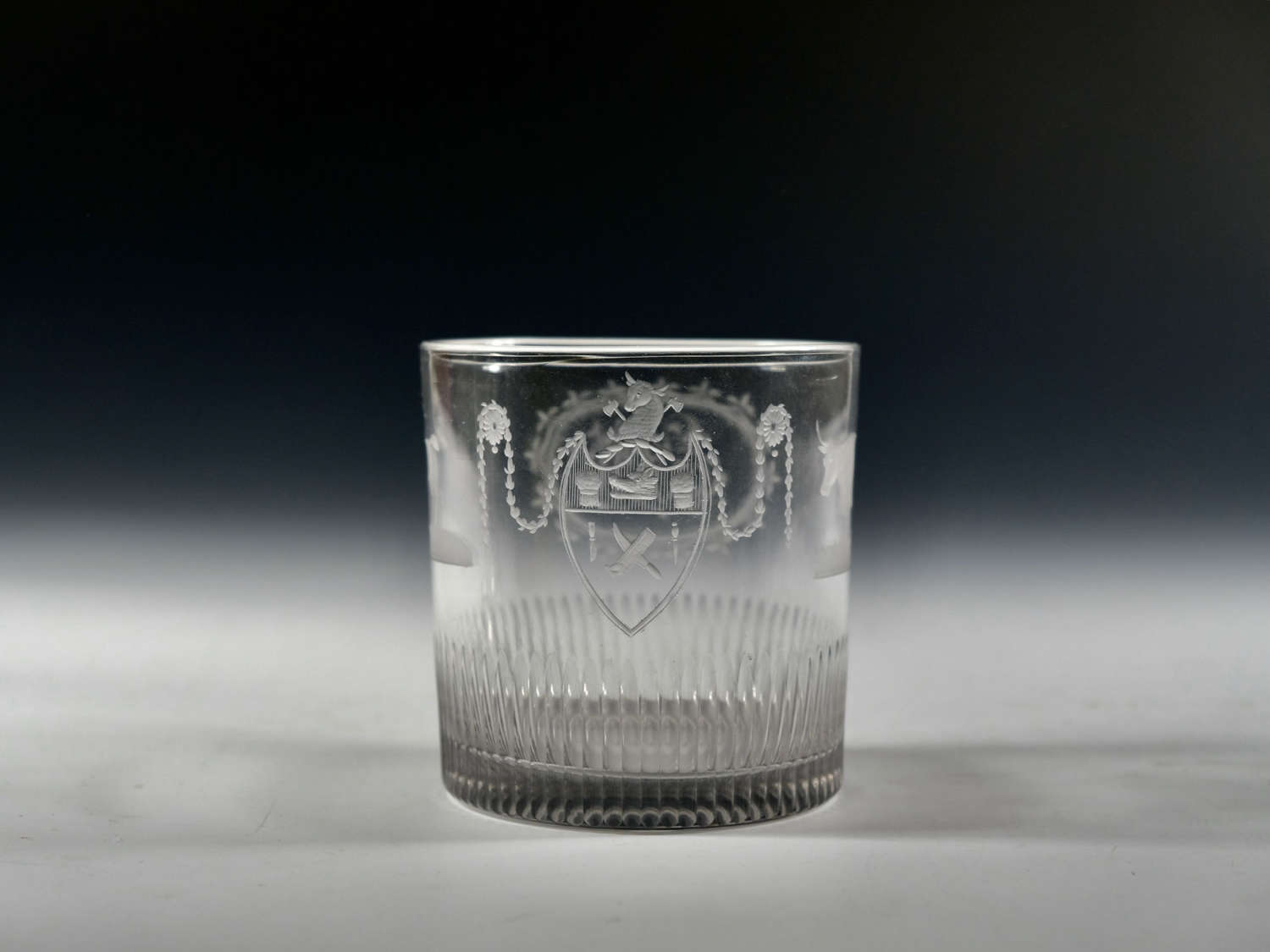 Finely engraved crested tumbler English C1800