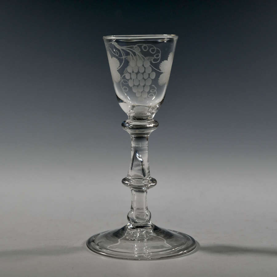 Balustroid wine glass English C1745