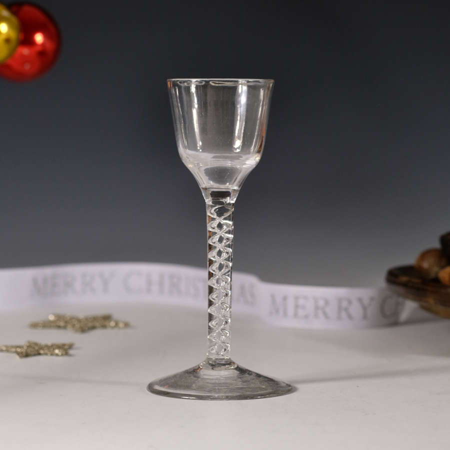 Wine glass mercury twist English c1755