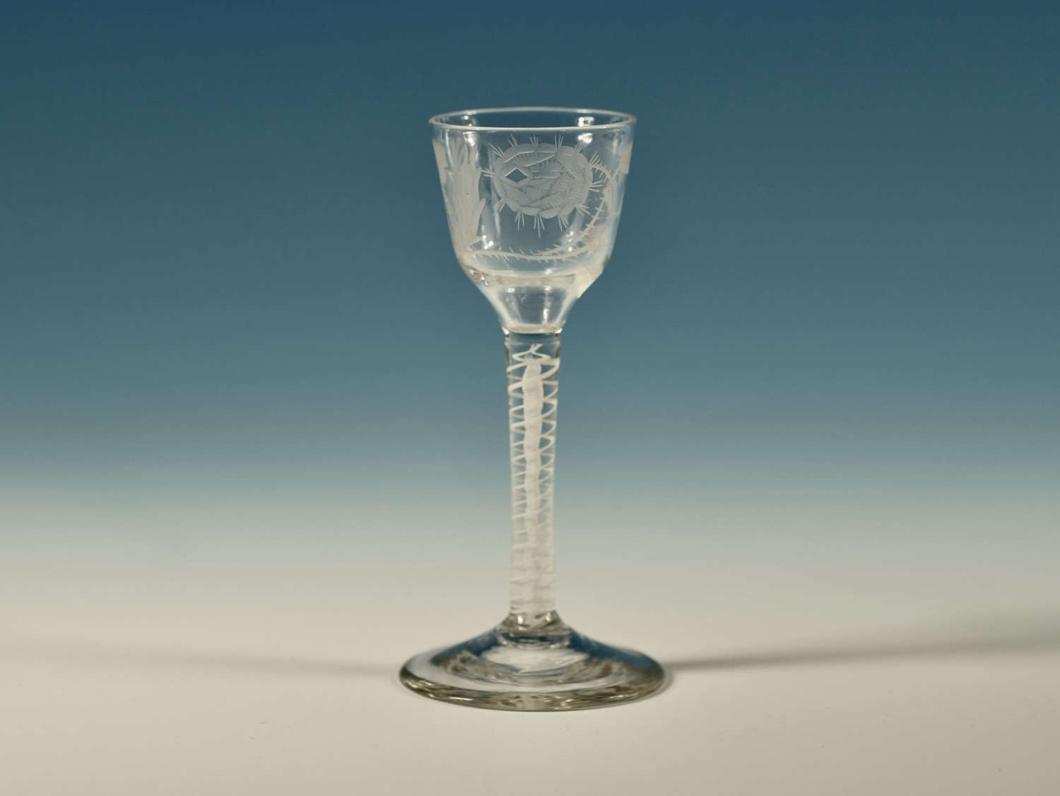 Opaque twist Jacobite wine glass English c1765