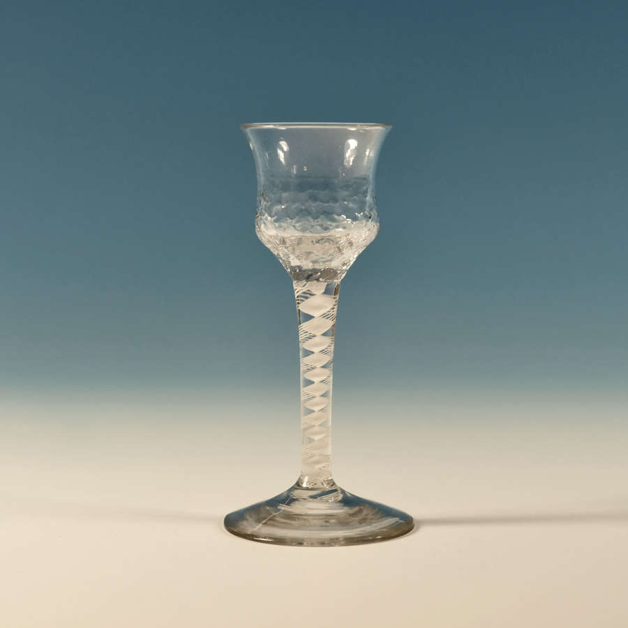 Double series opaque twist wine glass English C1765