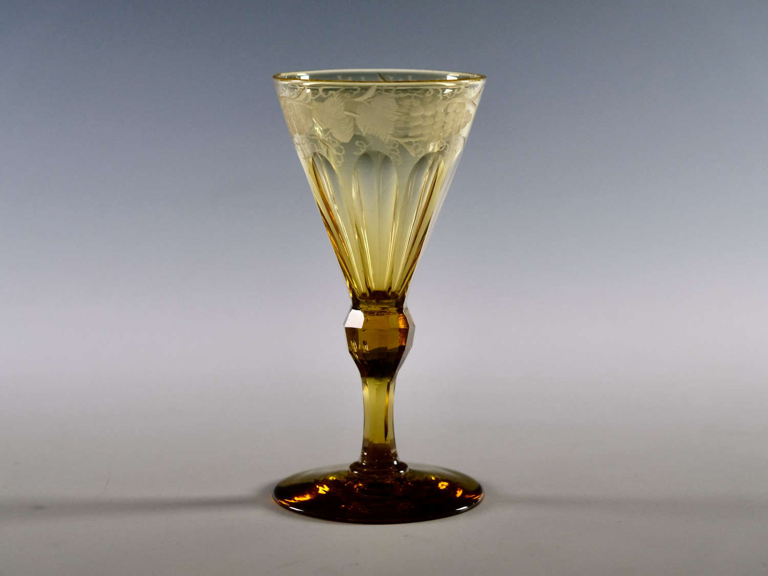 Amber wine glass English c1840