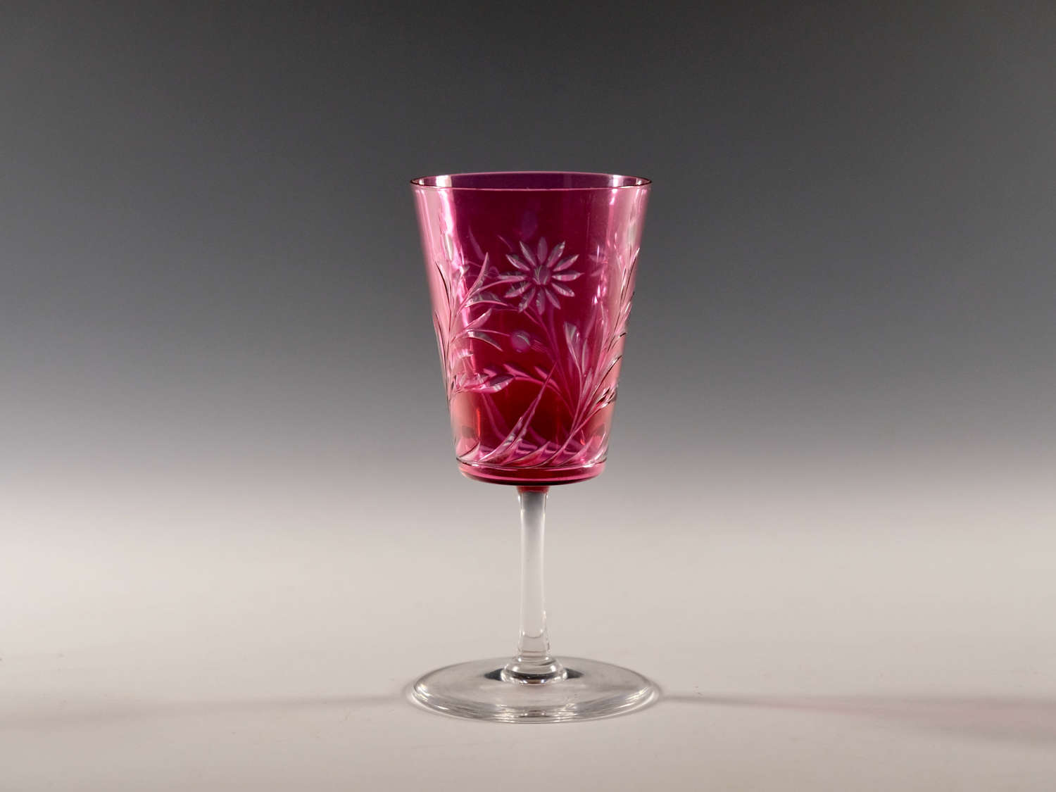 Intaglio cut wine glass c1880