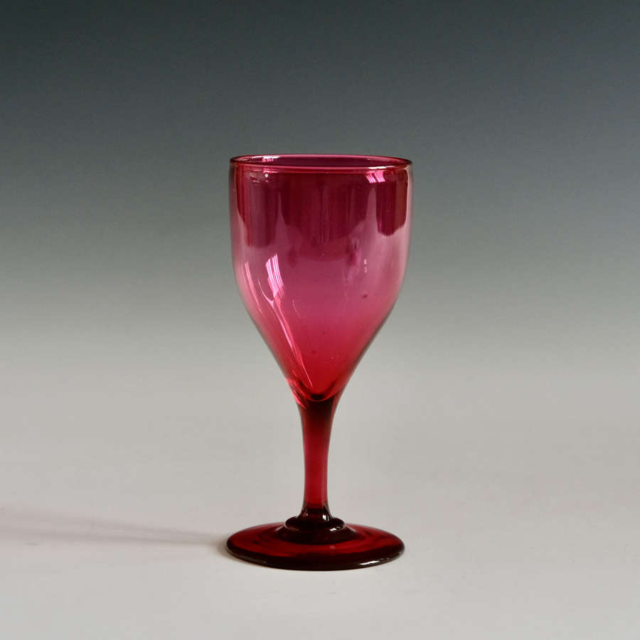 Red wine glass English c1850