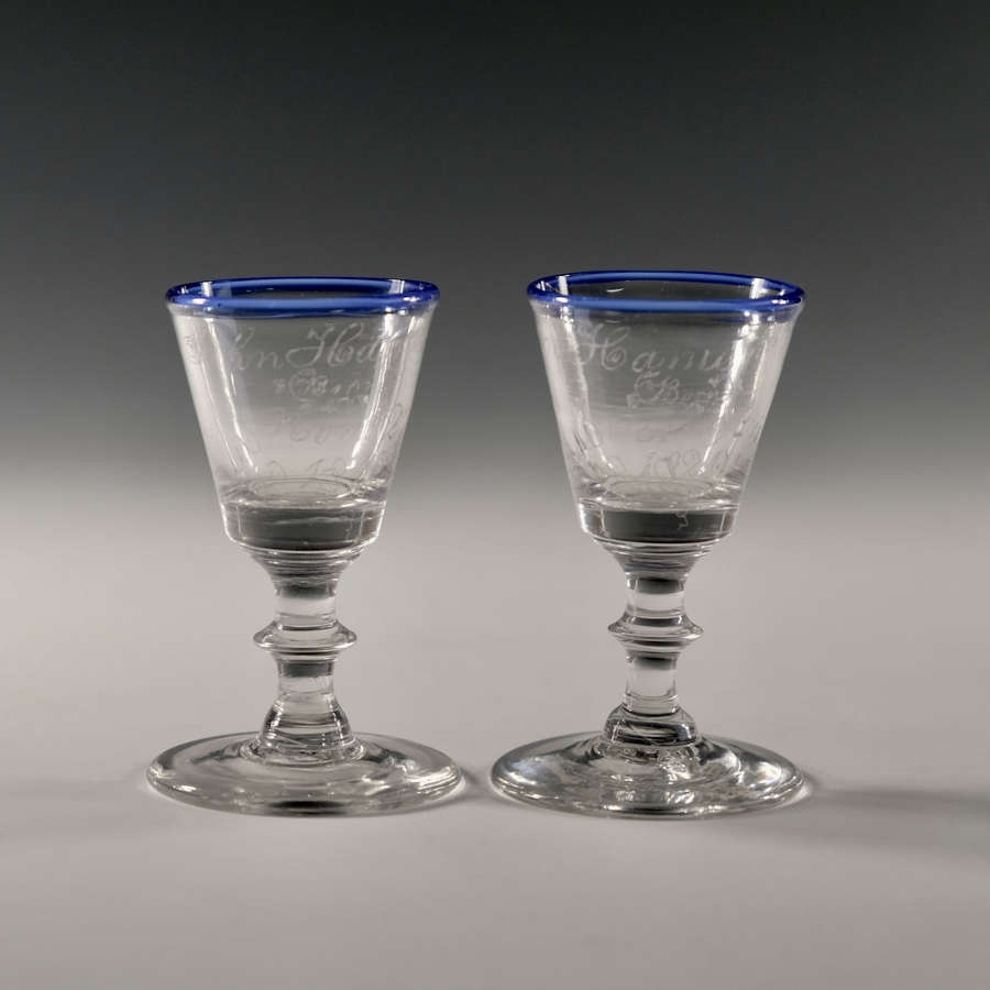 Pair of dram glass English c1820