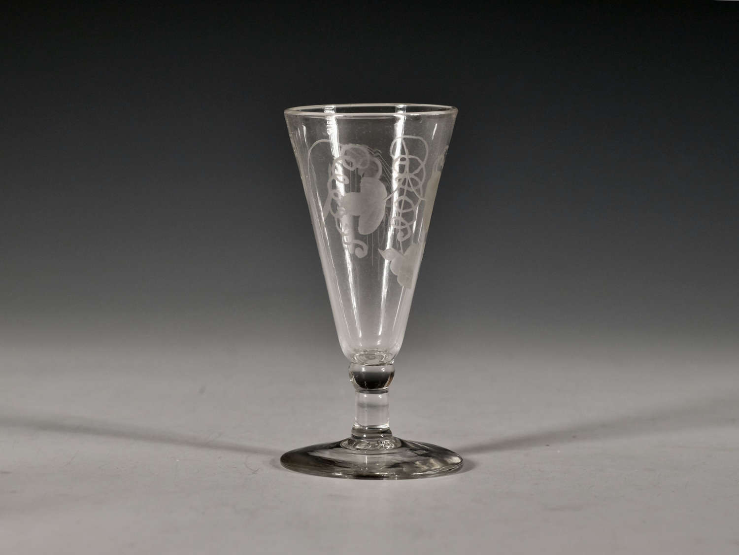 Antique glass - engraved ale glass English C1800