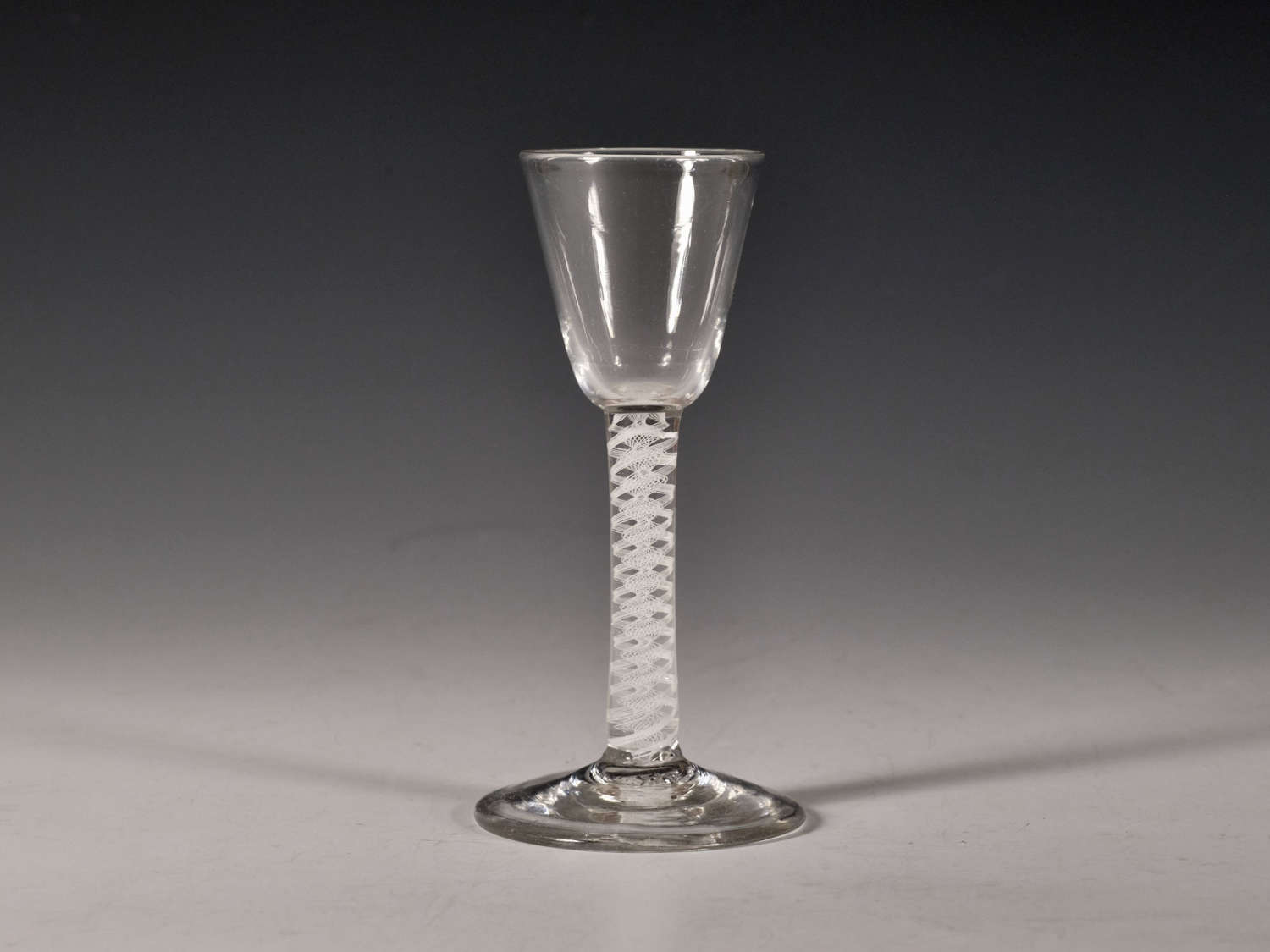 Wine glass opaque twist English c1765