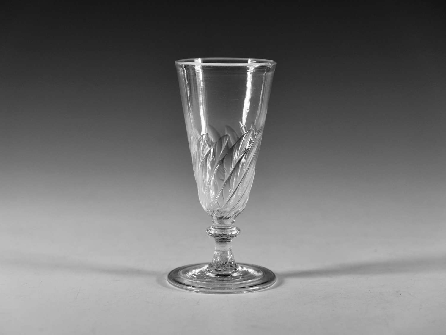 Antique wrythen ale glass English c1790