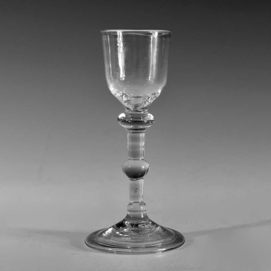Antique wine glass balustroid English c1750