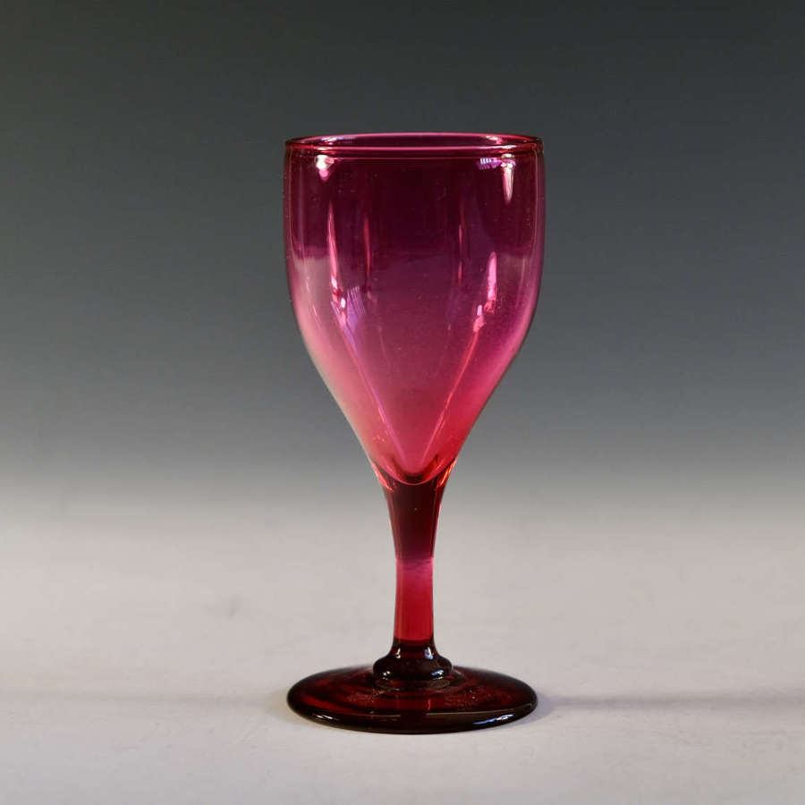 Antique glass - wine glass red English c1850