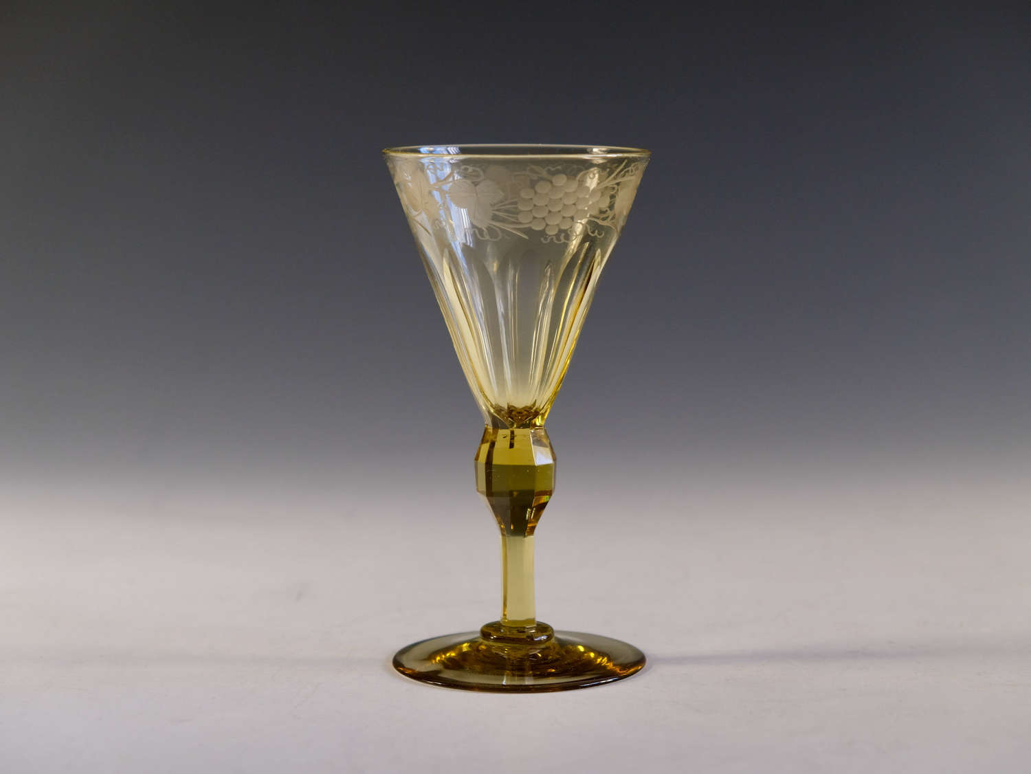 Antique wine glass amber English c1840