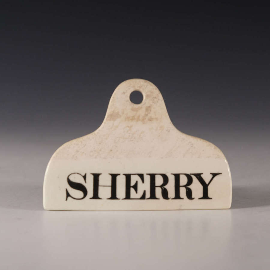 Antique bin label Sherry English early 19th century